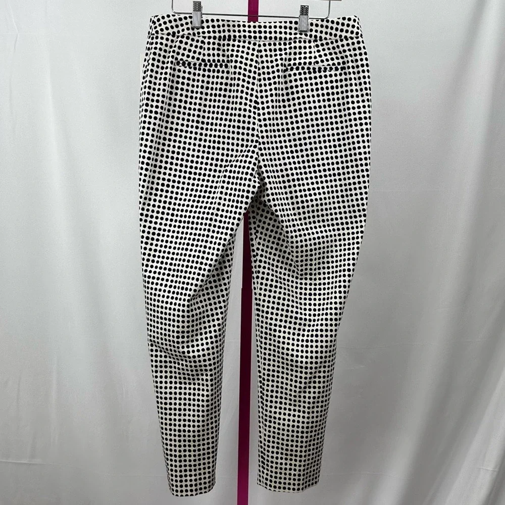 Navy Blue Polka Dot Dress Pants‎ Anne Klein Women's Size 10 White Office Casual - Picture 4 of 16